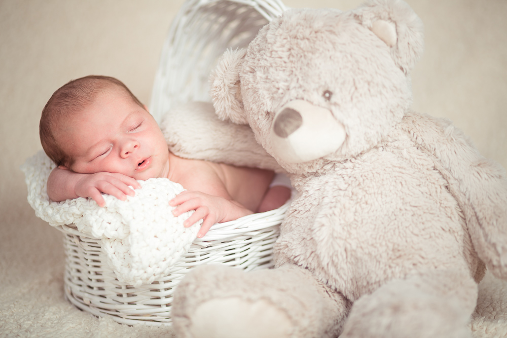 bebe con oso de peluche gigante El estudio de Blanca